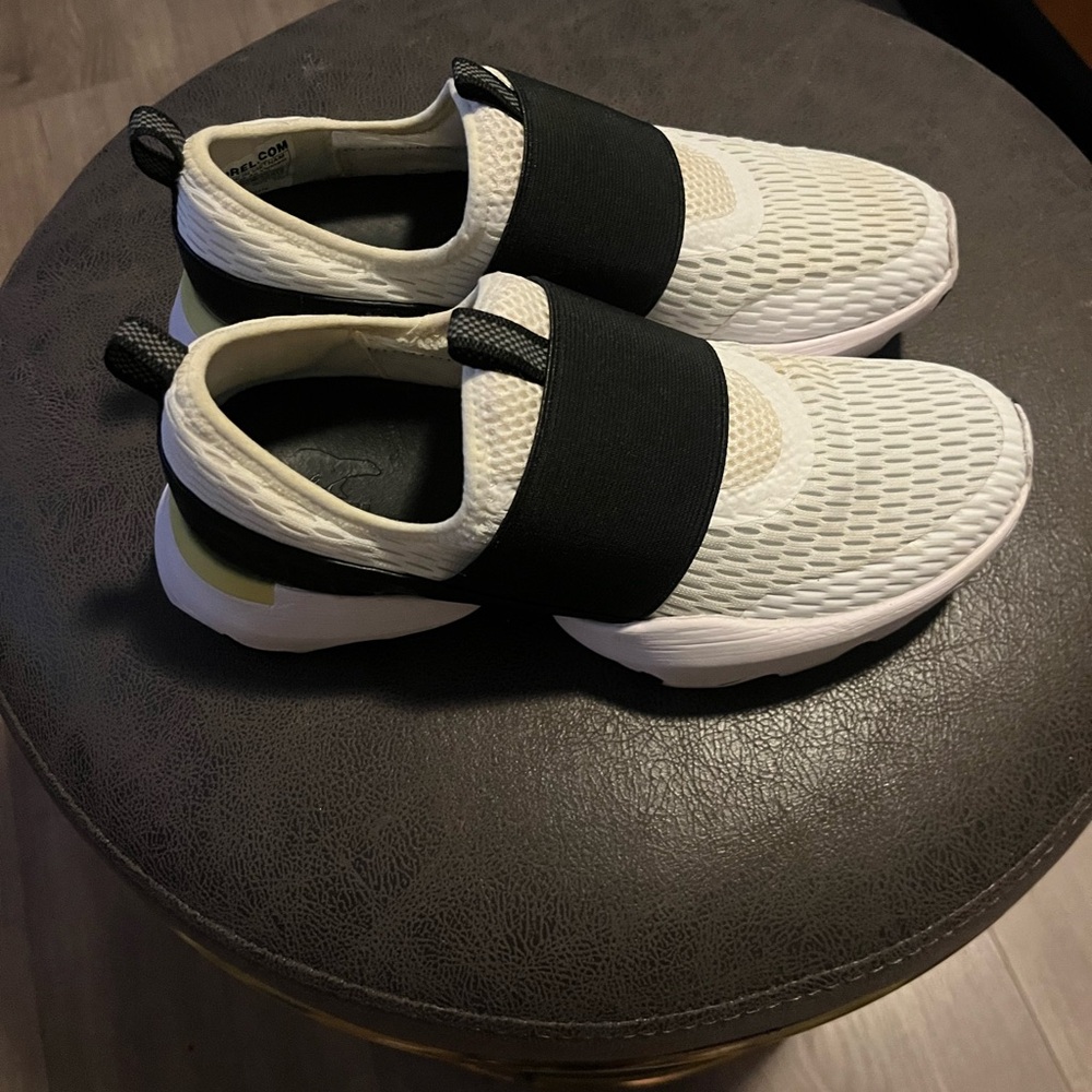 Sorel Women's Cream and Black Slip-On Sneakers